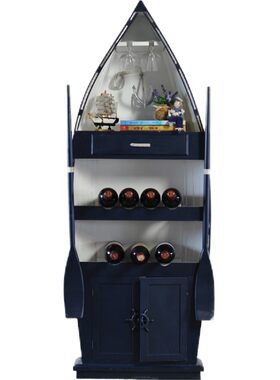 地中海风实木田园餐厅玄关柜