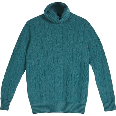 雪莲高领绞花套头秋冬羊绒衫