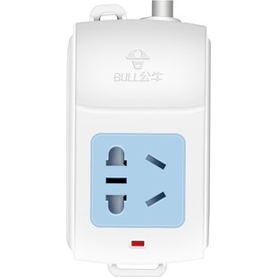 公牛插排单孔1插位加长带线插座电瓶车充电动接线板排插板10/15米