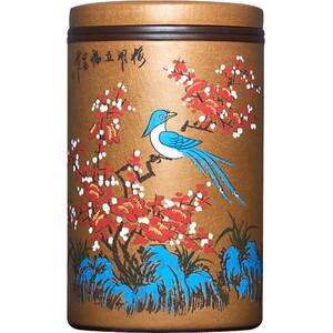 鲁人坊宜兴全手工刻绘紫砂储存罐密封大号茶缸普洱茶饼罐40饼装