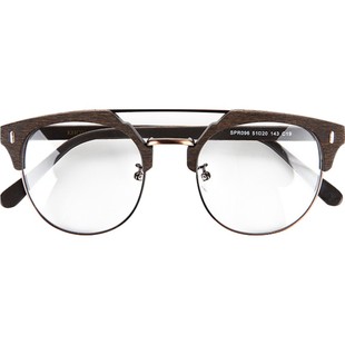 扫黑风暴孙红雷同款眼镜KHOTY板材木纹大脸半框双梁文艺镜架潮男