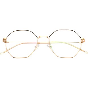 HAN防蓝光近视眼镜女度数可配小脸金属框架潮男防紫外线全框45021