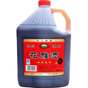 绍兴越龙潭黄酒花雕酒三年5L装10斤桶装酒泡阿胶料酒饮用泡药炒菜