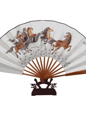 中国风10寸宣纸手绘古典折叠扇子