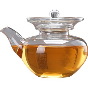 一园茶具手工吹制耐热玻璃陆羽茶海分茶器茶滤一体带盖滤网公道杯