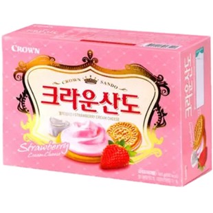 韩国进口食品 克丽安山都草莓奶油夹心饼干酥性饼干161g休闲零食