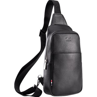 七匹狼胸包男真皮头层牛皮男士单肩包斜挎包时尚青年潮男包户外