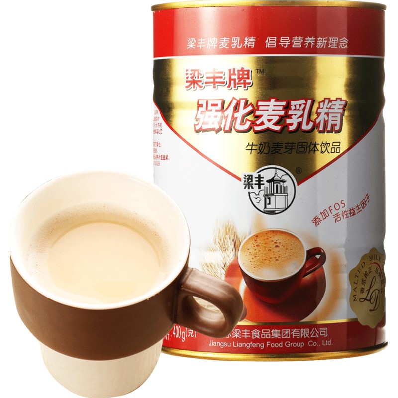 梁丰强化传统配方老麦乳精400g80后怀旧零食香浓牛奶味早餐冲剂