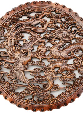 中式仿古窗花墙壁装饰画东阳木雕