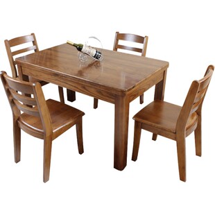 北欧简约原木餐桌全实木长方形餐桌水曲柳现代中式饭桌1.6米1.8米