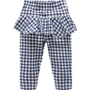 日系女童春夏新款淑女百搭花边裙裤中大童七分裤纯棉薄款宝宝裤子