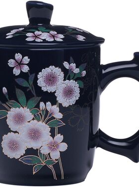 茶水分离办公杯一园陶瓷大容量