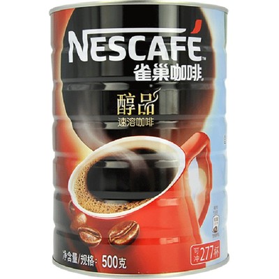 雀巢NE巢醇品500G/罐桶装纯黑咖啡粉