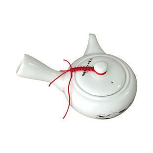 陶瓷侧把茶壶长把手柄带过滤网白瓷手抓壶功夫茶具日式单柄泡茶壶