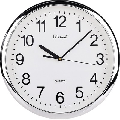 TELESONIC/天王星静音石英钟卧室书房客厅会议室简约时尚壁挂钟