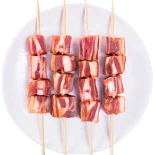 【89元选4件】大庄园带骨羔羊排烧烤串200g/袋5串新鲜烧烤食材