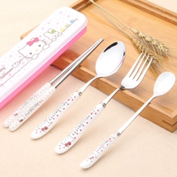 Red KT White Box [палочки для еды+ложка+вилка+ледяная ложка