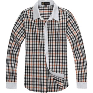 霍普诗顿春季幼儿男童纯白色衬衫大小童长袖女童衬衣大童格子衬衫