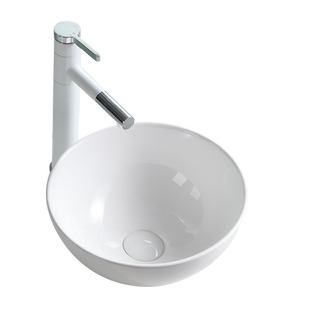 洗手盆陶瓷台上盆圆形洗脸盆卫生间洗漱小台盆白色洗面盘水池水盆