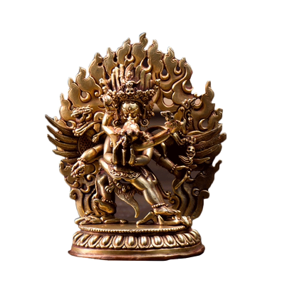 尼泊尔手工普巴金刚鎏金小铜像