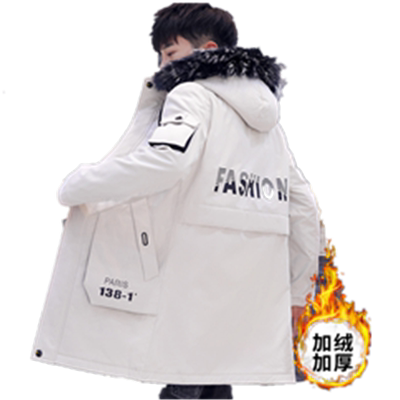 冬季韩版潮流加绒加厚中学生外套