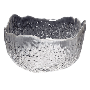 日式锤纹玻璃茶洗杯笔洗水洗碗水盂大号茶道配件水果蔬菜沙拉碗盘