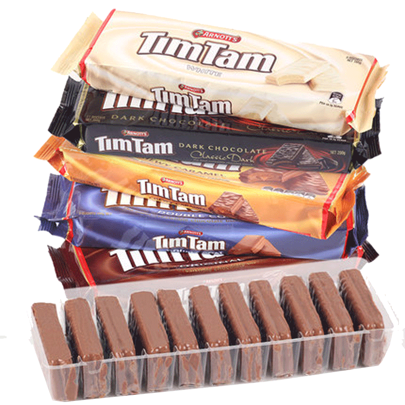 澳大利亚进口零食TimTam雅乐思澳洲黑巧克力夹心威化饼干休闲零食