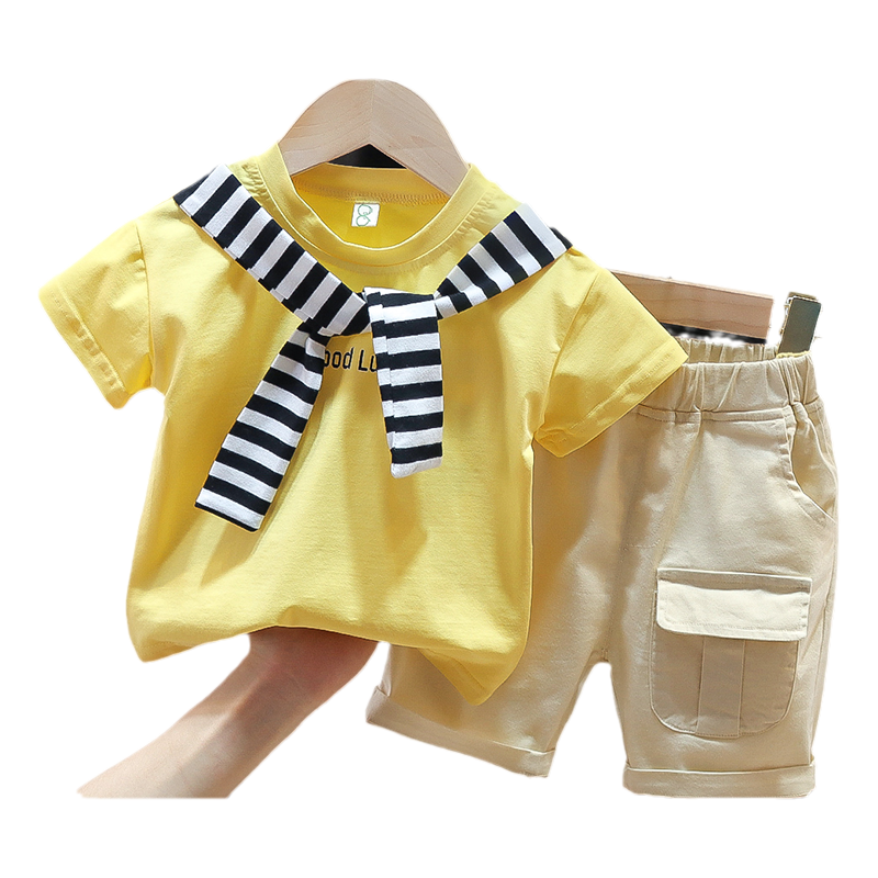 儿童夏装套装男童韩版休闲装潮2024新品婴儿衣服男宝宝夏季两件套