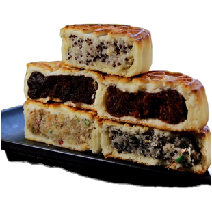 东北老式五仁青红丝月饼木糖醇传统苏子豆沙枣泥黑芝麻100g*10个