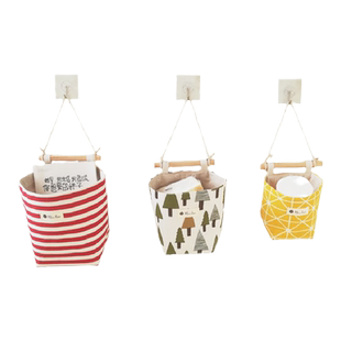 挂袋收纳日式小号悬挂式帆布宿舍小挂兜卫生间幼儿园卫生纸袋墙壁