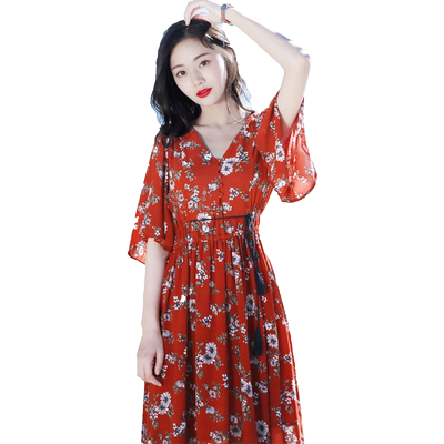 五分巴厘岛越南芽庄雪纺连衣裙