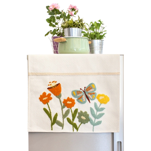 刺绣布艺通用冰箱盖巾防尘罩家用田园单开门双开门冰箱罩多用盖布