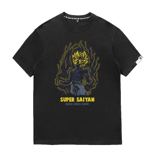 七龙珠孙悟空联名nasa星空长袖赛亚人男女白色卫衣打底衫秋季t恤