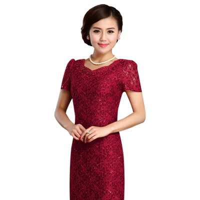 喜婆婆礼服婚宴妈妈中年改良旗袍