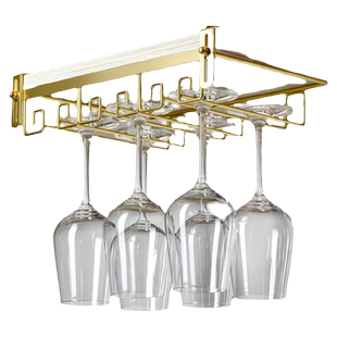 免打孔红酒杯架倒挂家用高脚杯酒杯悬挂架子酒柜摆件展示轻奢高档