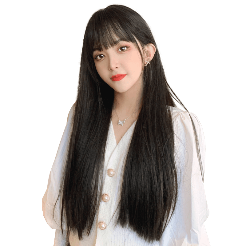 小野家隐形蕾丝假发女长发真人发丝全头套无痕空气汉服长直发发套