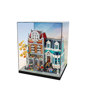 LYB适用乐高街景建筑系列 10270欧洲风情书店 亚克力展示盒防尘罩
