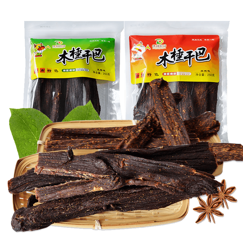傣旺木棰干巴麻辣味五香味250g风干小锤火烧干巴牛肉棒云南傣族