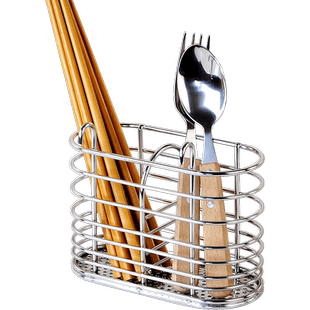 南北向304不锈钢挂式筷子筒厨房沥水筷子架筷笼 放刀叉勺收纳盒