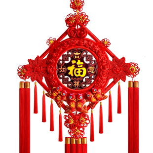 高档桃木中国结挂件客厅大号过年挂饰新年春节福字挂饰镇宅装饰