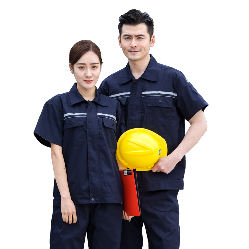 绅杰龙夏季工作服套装男薄款劳保服长袖防静电服短袖汽修服定制