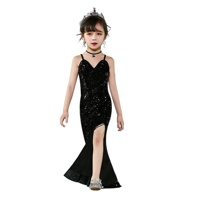 鱼尾裙模特走秀儿童礼服演出服