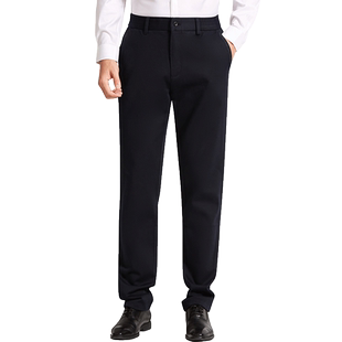 红都冬装新款休闲裤男中年商务裤子男直筒高腰深档宽松男装长裤