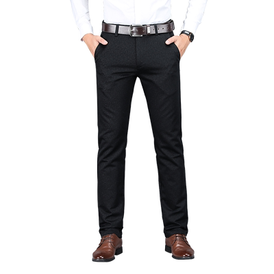 春秋季休闲裤男宽松中年直筒西裤