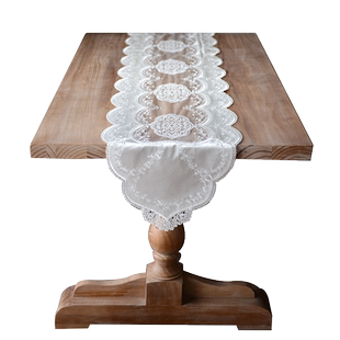 茶几桌旗奢华欧式ins桌巾长条桌布蕾丝餐桌旗轻奢电视柜桌旗复古