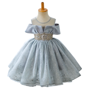 女孩洋气礼服公主裙女童蓬蓬纱短裙儿童宝宝生日婚纱小伴娘主持服