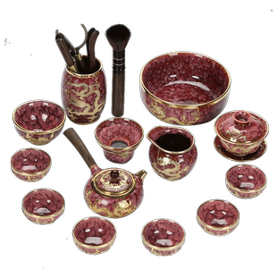 鼎器 高档轻奢送礼金镶玉茶具套装高端结婚乔迁家用办公客厅中式