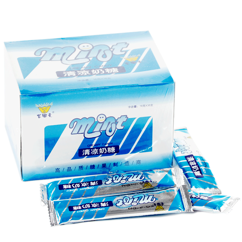 客嘟麥清涼奶糖16g*36支盒裝80后兒時(shí)的味道潤喉薄荷圣誕節(jié)奶糖果