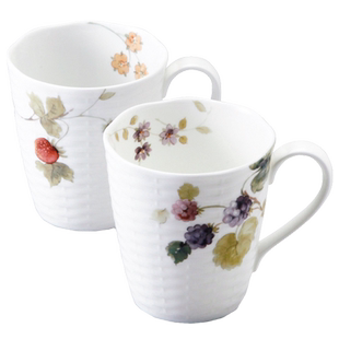 日本NARUMI/鸣海Lucy's Garden马克杯(两只)370cc骨瓷对杯礼盒