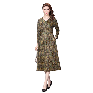 香妮芬中年妈妈连衣裙高贵时尚短袖大码中长款台湾纱紫色碎花裙子